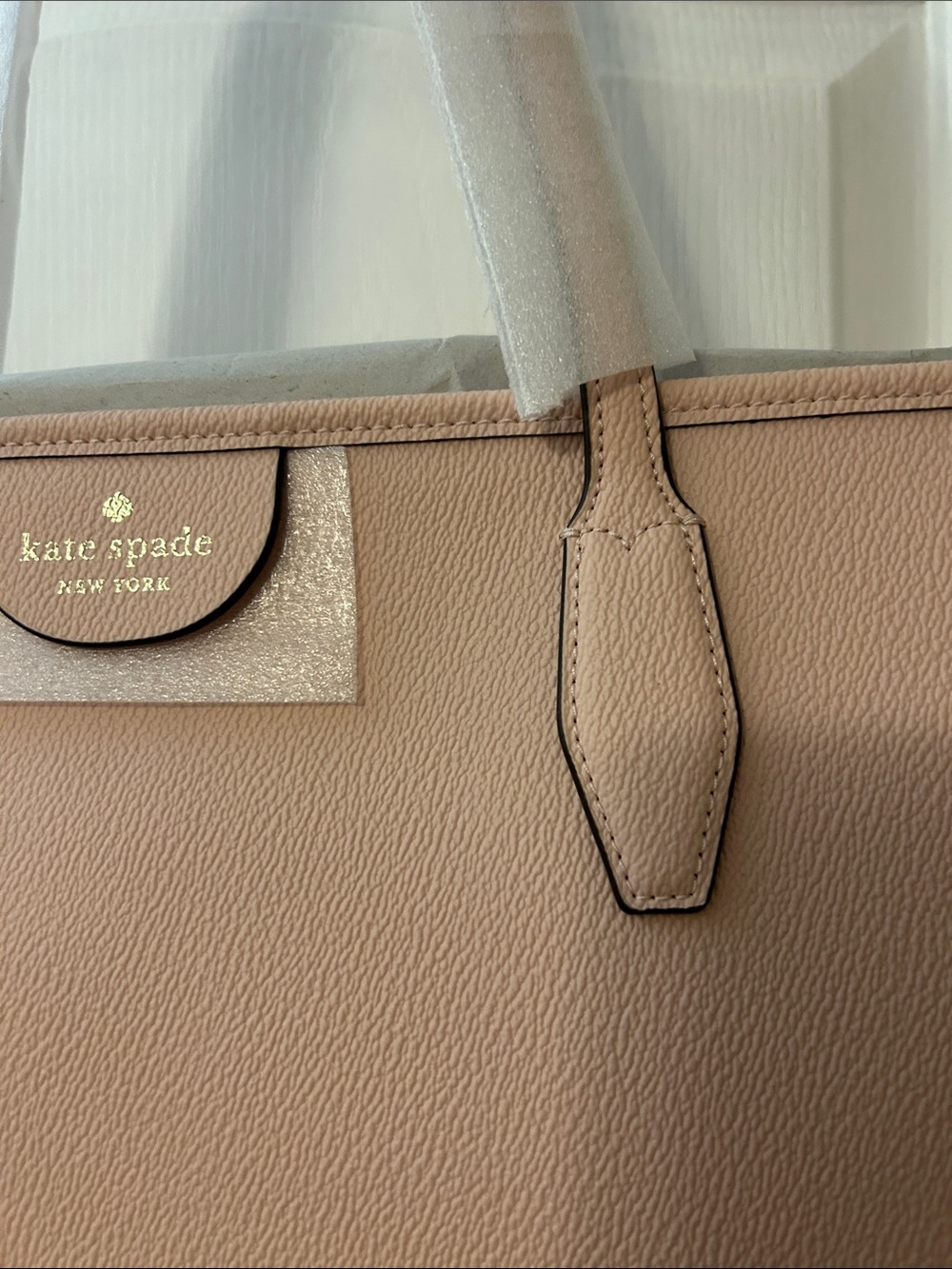 kate spade Neutral Blush Pink Pebbled Tote - Picture 3 of 4